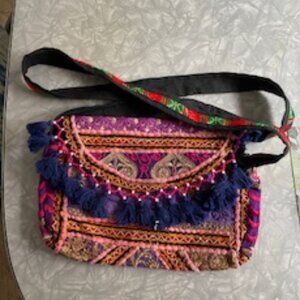 Ethnic Embroidered Boho Crossbody or Clutch Bag